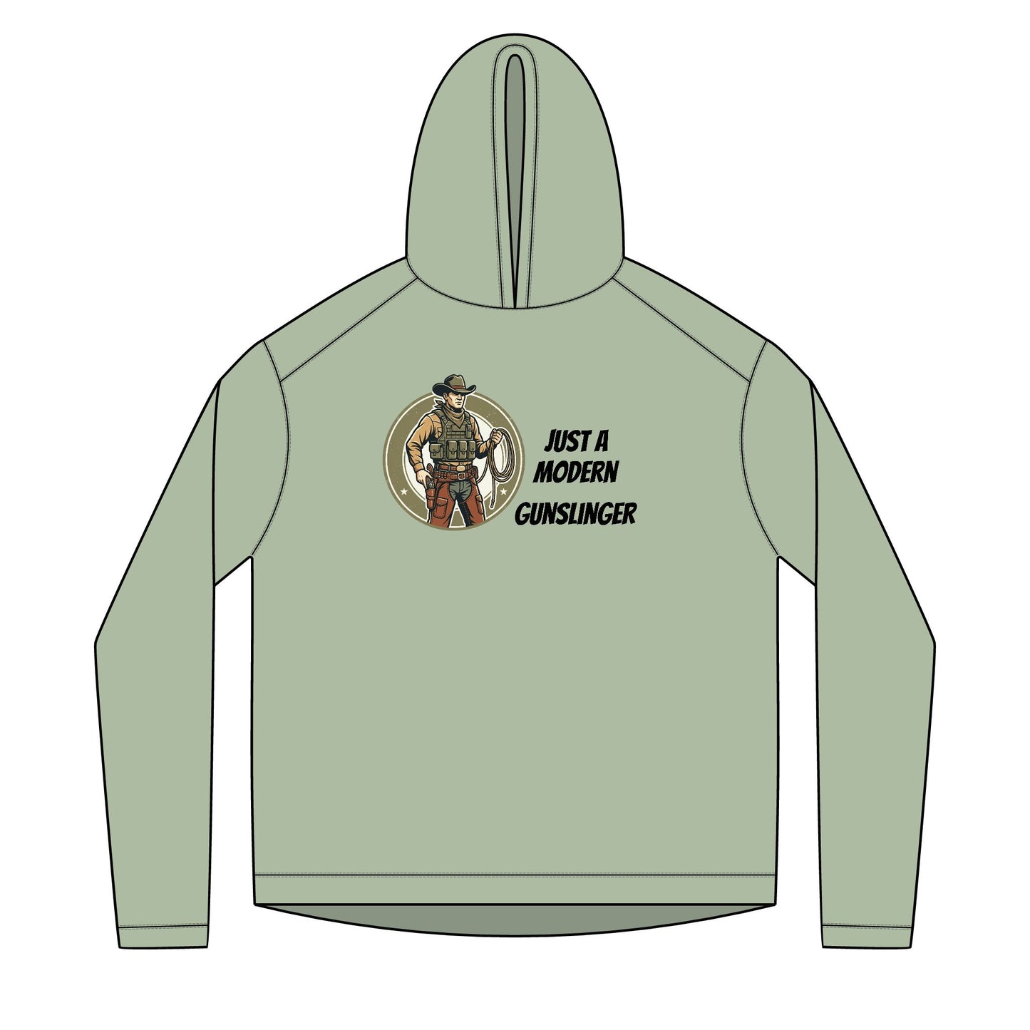 Modern Gunslinger Hoodie — "Just a Modern Gunslinger" Tactical Graphic Hoodie