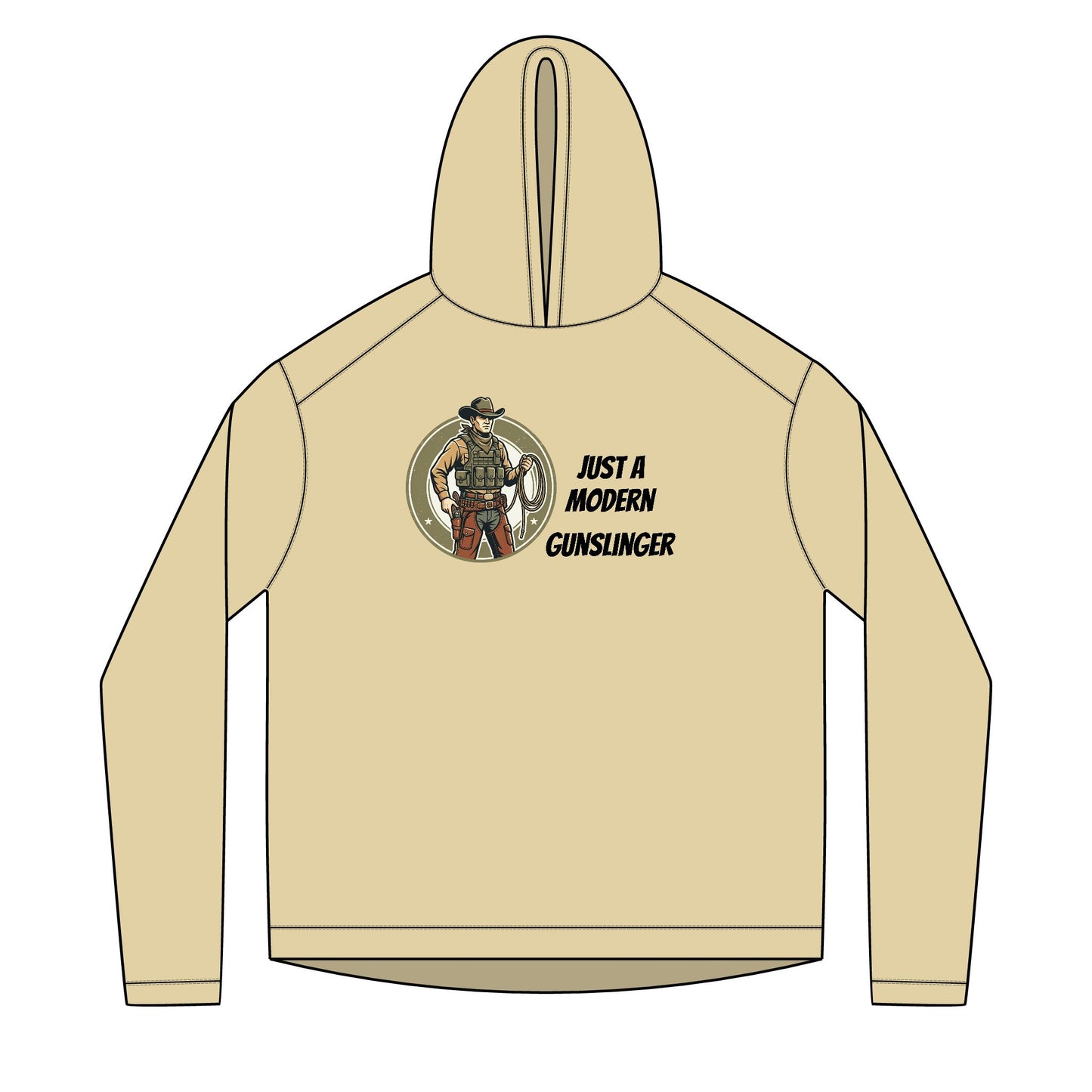 Modern Gunslinger Hoodie — "Just a Modern Gunslinger" Tactical Graphic Hoodie