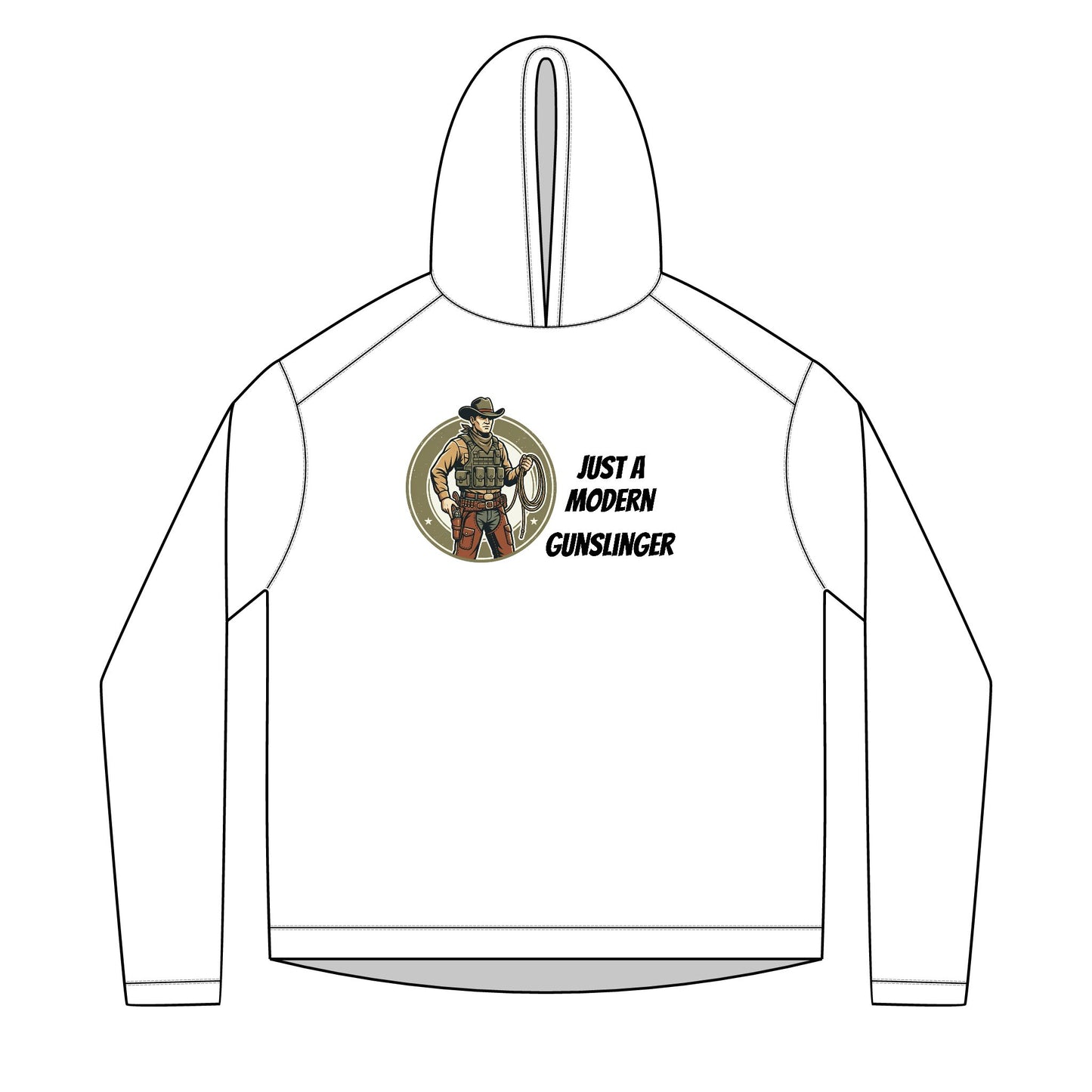 Modern Gunslinger Hoodie — "Just a Modern Gunslinger" Tactical Graphic Hoodie