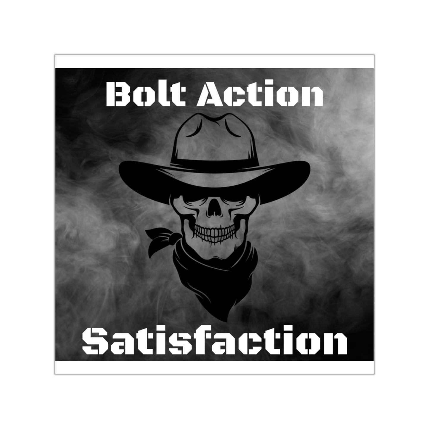 Bolt Action Square Vinyl Stickers